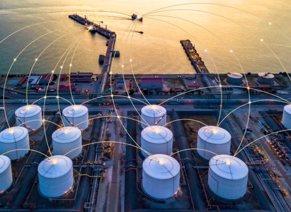 Tank farm storage chemical petroleum petrochemical refinery product at oil storage terminal company, Business commercial trade fuel and gas power and energy transport.
